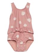 Amina Baby Printed Swimsuit Badedragt Badetøj Coral Liewood