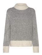 Ihkamara Ls Stripe4 Tops Knitwear Turtleneck Grey ICHI