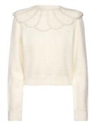 Lace Collar Knit Sweater Tops Knitwear Jumpers Cream ROTATE Birger Christensen