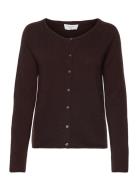 Rwlaica Ls O-Neck Raglan Cardigan Tops Knitwear Cardigans Brown Rosemunde