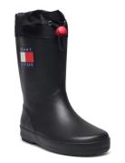 Toggle Drawstring Tommy Hilfiger Rain Boots Shoes Rubberboots High Rubberboots Black Tommy Hilfiger