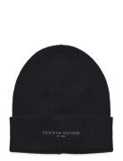 Th Foundation Cotton Beanie Accessories Headwear Beanies Black Tommy Hilfiger