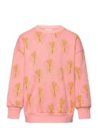 Winter Flowers Aop Sweatshirt Tops Sweatshirts & Hoodies Sweatshirts Pink Mini Rodini