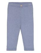 Cotton Ribbed Leggings Bottoms Leggings Blue Mango