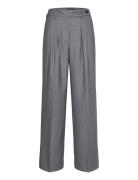 Fiorella Pin Stripe Trousers Bottoms Trousers Suitpants Grey French Connection