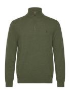 Wool Quarter-Zip Sweater Tops Knitwear Half Zip Jumpers Khaki Green Polo Ralph Lauren