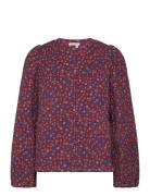 Quilted Flowerprinted Jacket Quiltet Jakke Burgundy Stella Nova