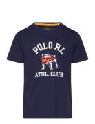 Cotton Jersey Graphic Tee Tops T-Kortærmet Skjorte Navy Ralph Lauren Kids