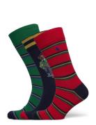 Polo Bear & Striped 3-Sock Gift Set Underwear Socks Regular Socks Khaki Green Polo Ralph Lauren Underwear