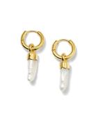 Mrs H Pearl Earrings Accessories Jewellery Earrings Hoops Gold Syster P