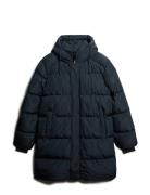 Hooded Sports Puffer Mid Jkt Uldfrakke Frakke Navy Superdry