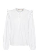 Cuenso Blouse Tops Blouses Long-sleeved White Culture