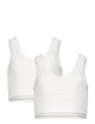 Organic Bra Top 2-Pack Night & Underwear Underwear Tops White Rosemunde Kids