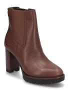 Layne Leather Bootie Shoes Boots Ankle Boots Ankle Boots With Heel Brown Lauren Ralph Lauren