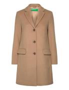 Coat Uldfrakke Frakke Beige United Colors Of Benetton