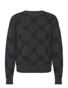 Tevin Monogram Knit Sweater Tops Knitwear Round Necks Black Daily Paper