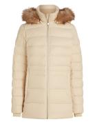 Tyra Down Jacket With Fur Foret Jakke Cream Tommy Hilfiger