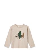 Apia Placement Longsleeve T-Shirt Tops T-shirts Long-sleeved T-Skjorte Beige Liewood