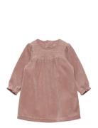 Dress Velour Dresses & Skirts Dresses Casual Dresses Long-sleeved Casual Dresses Pink Huttelihut