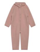 Pram Suit Wool Fleece  Outerwear Fleece Outerwear Fleece Suits Pink Huttelihut