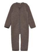 Pram Suit Wool Fleece  Outerwear Fleece Outerwear Fleece Suits Brown Huttelihut