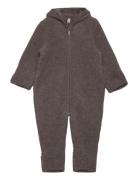 Pram Suit Wool Fleece  Outerwear Fleece Outerwear Fleece Suits Brown Huttelihut