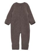 Pram Suit Wool Fleece  Outerwear Fleece Outerwear Fleece Suits Brown Huttelihut