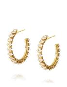 Crystal Navette Loopearrings Gold Accessories Jewellery Earrings Hoops Gold Caroline Svedbom