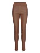 Fqshantal-Pa-Cooper Bottoms Trousers Leather Leggings-Bukser Brown FREE/QUENT