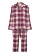 Check Flannel Pyjamas Pyjamas Nattøj Purple Missya