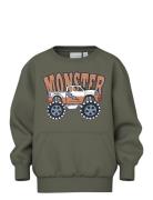 Nmmvugo Ls Nreg Sweat Bru Tops Sweatshirts & Hoodies Sweatshirts Khaki Green Name It