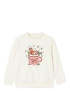 Nkfruljul Ls Nreg Sweat Bru Box Tops Sweatshirts & Hoodies Sweatshirts Cream Name It