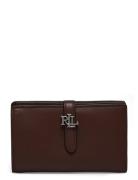 Logo Leather Wallet Bags Card Holders & Wallets Wallets Brown Lauren Ralph Lauren