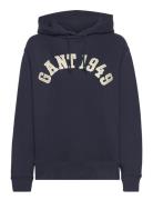 Gant 1949 Arch Hoodie Tops Sweatshirts & Hoodies Hoodies Navy GANT