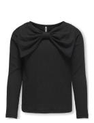 Kogmia L/S Bow Top Jrs Tops T-shirts Long-sleeved T-Skjorte Black Kids Only