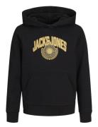 Jjkam Varsity Branding Sweat Hood Jnr Tops Sweatshirts & Hoodies Hoodies Black Jack & J S