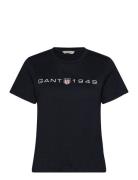 Reg Printed Graphic T-Shirt Tops T-shirts & Tops Short-sleeved Black GANT