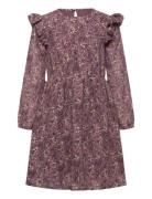 Dress Dobby Gold Dresses & Skirts Dresses Casual Dresses Long-sleeved Casual Dresses Purple Creamie