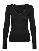 Vmmmily Ls V-Neck Top Jrs Ga Tops T-shirts Long-sleeved T-Skjorte Black Vero Moda Maternity