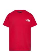 Teen S/S Simple Dome Tee Tops T-Kortærmet Skjorte Red The North Face