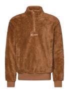 Half Zip Top Tops Sweatshirts & Hoodies Sweatshirts Brown Champion