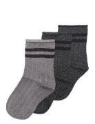 Kogsille Stripe Glitter Socks 3-Pack Acc Socks & Tights Socks Black Kids Only