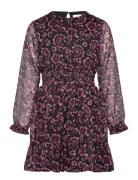 Dress Flower Dot Dresses & Skirts Dresses Casual Dresses Long-sleeved Casual Dresses Black Creamie