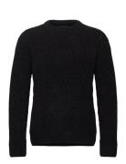 Round Neck Extra Dropped Shoulder Chenille Cable Sweater Tops Knitwear Round Necks Black Scotch & Soda