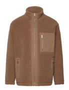 Wool Blend Block Fleece Tops Sweatshirts & Hoodies Fleeces & Midlayers Brown GANT