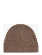 Essential Logo Knitted Beanie Accessories Headwear Beanies Brown Superdry