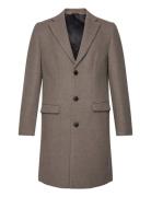 Recycled Wool Coat Uldfrakke Frakke Beige Lindbergh