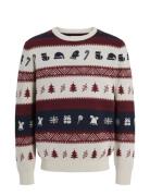 Jjxmas Snowball Knit Crew Neck Tops Knitwear Round Necks Cream Jack & J S