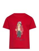 Polo Bear Cotton Jersey Tee Tops T-Kortærmet Skjorte Red Ralph Lauren Kids