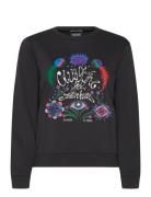 Embroidered Regular Fit Sweatshirt Tops Sweatshirts & Hoodies Sweatshirts Black Scotch & Soda